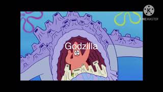 Godzilla portrayed by spongebob