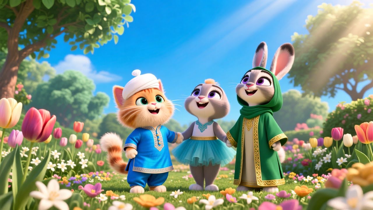 Baby Cat with Friends | Cute Kitten Song for Kids | Playful Animal Adventure Rhyme