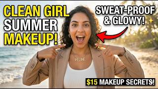 The Ultimate "Clean Girl" Summer Makeup 🌺✨ (Sweat-Proof &amp; Glowy) #summer  #makeup #viral 