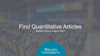 Short Video: Find Quantitative Articles
