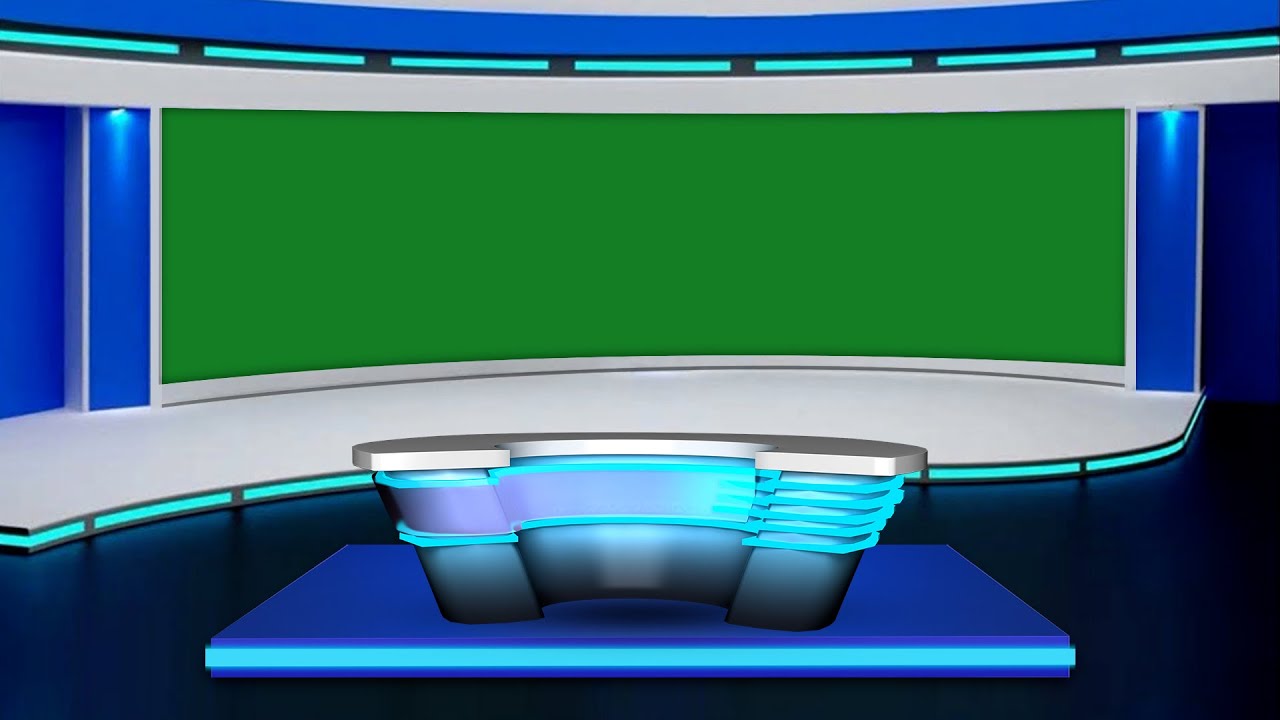 Virtual News Studio With Desk, Green Screen News Studio, Background Video  For News Channel - YouTube