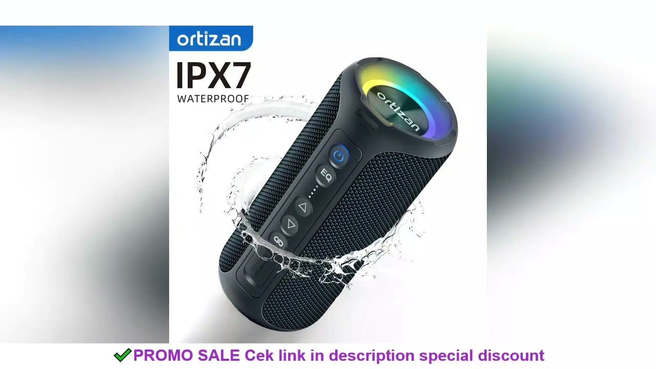 Ortizan Bluetooth Speakers 40W Enhanced Bass Portable Outdoor Wireless Speaker 30Hrs IP7 Waterproof