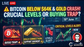 🔴 LIVE: Bitcoin Below $64K & Gold Crash! | Major Support Broken? | 19th June | The Clear Investor