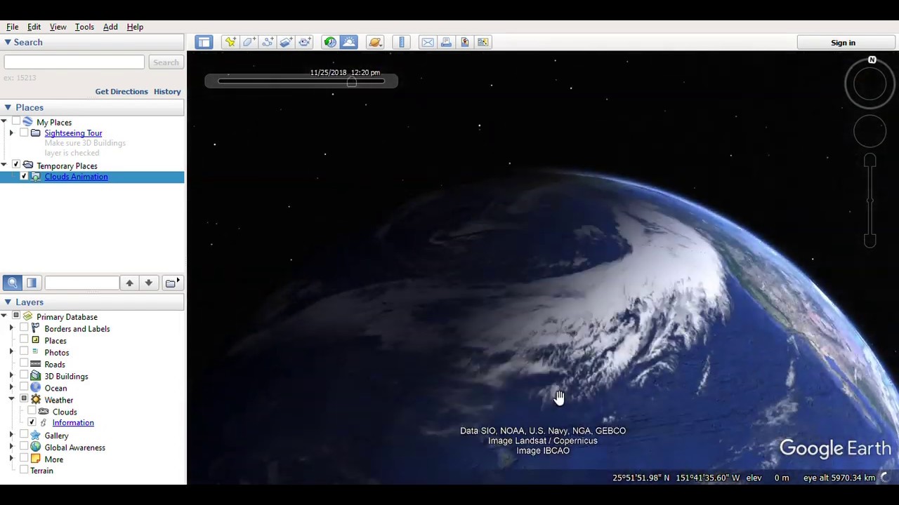 google earth view of an a storm striking the west coast