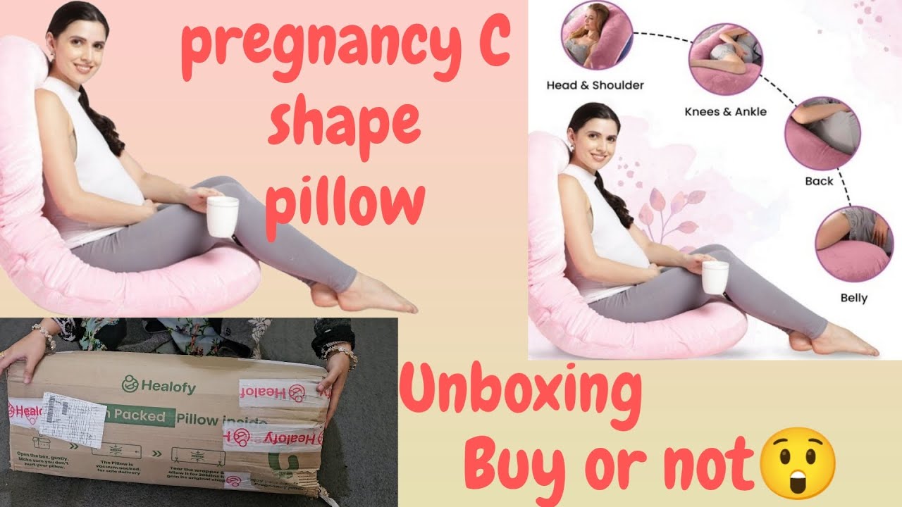 C shape pregnancy pillow unboxing video.. cosy bump maternity pillow