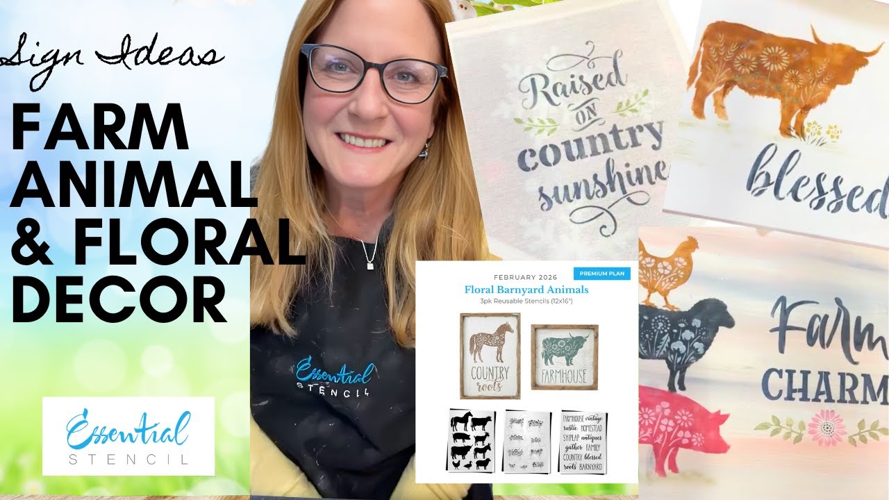 Farm Animal & Floral Sign Ideas🐮🌸– DIY Stencil & Transfer Craft Tutorial