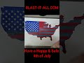 4th of July USA Flag Blasted on White Quartz