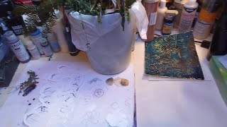 Friday Frisson #gelpress #mixedmedia #goldenpaints #pmartiststudio #stencils #makers