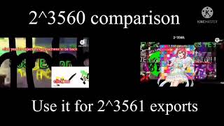 2^3560 exports comparison