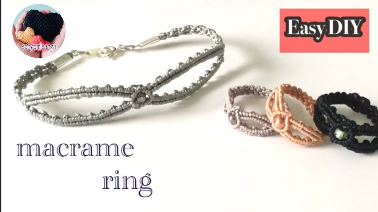 Easy DIY】simple macrame ring tutorial〜マクラメリングの編み方
