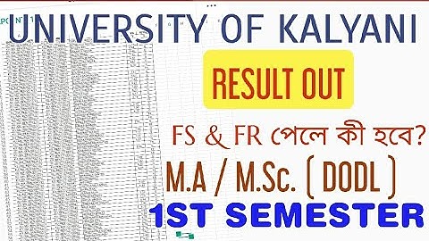 kalyani university results out m.a/m.sc dodl 1st semester