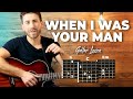 When I Was Your Man Guitar Tutorial - Bruno Mars (EASY CHORDS guitar lesson)