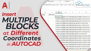 How to Insert Multiple Blocks at Different Coordinates in AutoCAD | AutoCAD Tutorial in Hindi