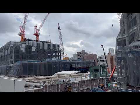 高輪ゲートウェイ駅前で再開発の進む、30階161m「TAKANAWA GATEWAY CITY」4街区の様子 2023年7月1日撮影