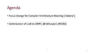OMR Compiler Architecture Meeting 20190912