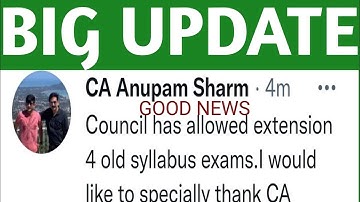 CA OLD COURSE EXTENSION ( Ipcc & CA final old )| CA old syllabus last attempt 2021 | ICAI