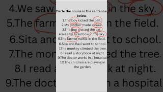 Identify the noun worksheet #youtube #education #nouninenglish #quiztime #learningstation