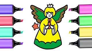 Angels coloring pages | How to Draw House 5 minute Colors Pages House