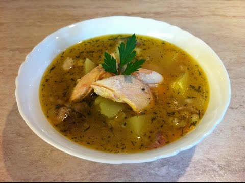 Видео рецепт Рыбный суп с перловкой