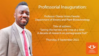 Professorial Inauguration: Professor Olaniyi Fawole | Faculty of Science