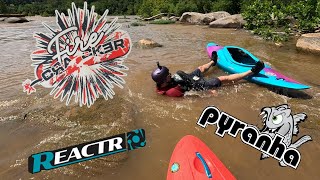 Pyranha Firecracker and ReactR - James River whitewater