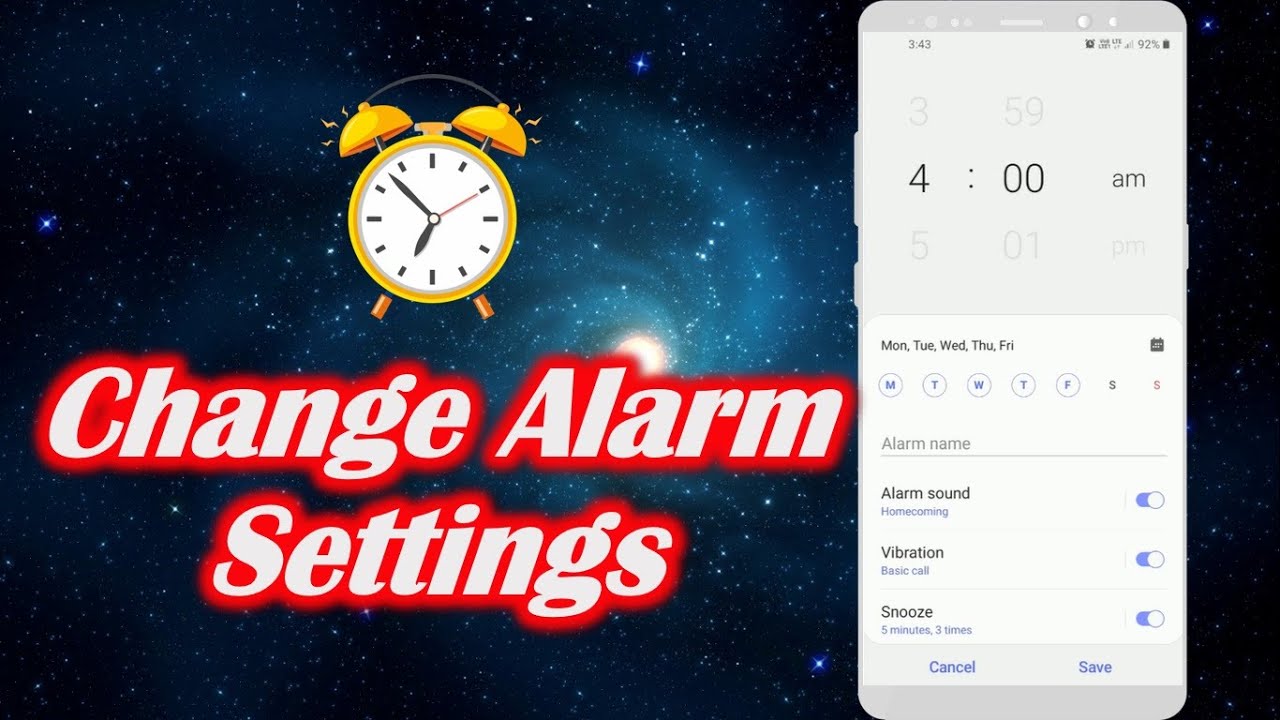 How to Change Alarm Settings in Android Phone YouTube