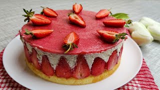 Fraisier cake - A delicious French strawberry cake