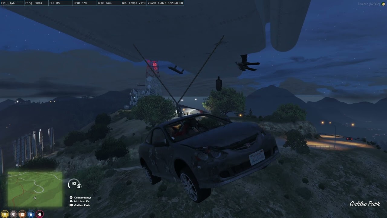 Jack McCoy Run, Hacked  but lost S boost Honda Integra + Cargobob / GTA5 TDC RP