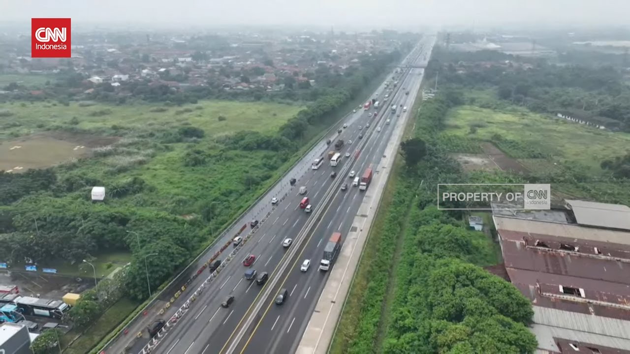 H-4 Lebaran, Begini Kondisi Tol Cikampek dari Udara
