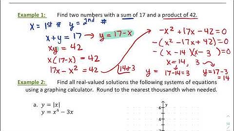 Precalculus Algebra - 5.5 Nonlinear Systems Part 2