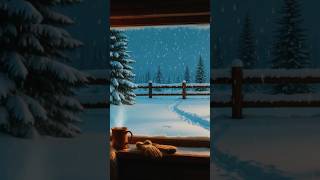 Snowy Nights & Cozy Vibes ❄️☕ | Winter Aesthetic #shorts #viral #cozy #fireplace
