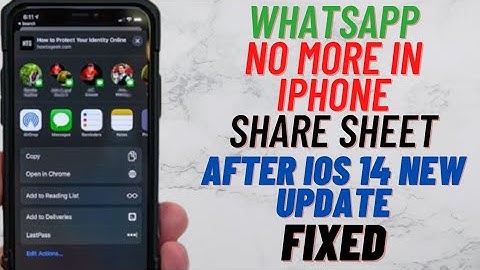 Whatsapp No More On iPhone Share Sheet Fixed ! After iOS 14 New Update