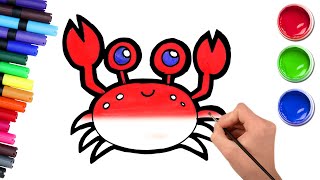 How to Draw an Easy Red Crab | Drawing for Toddlers | Chiki Doodle