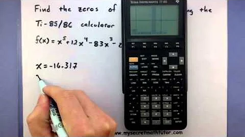 Pre-Calculus - Find the zeros of a polynomial using the TI-85/86 calculator (2)