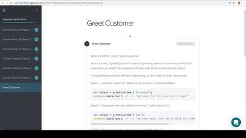 Module 1 - Diagnostic - Greet Customer