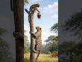 🐒🧠 Smart Monkey Outsmarts Leopard on Tree 🌳🐆 | Intense Wildlife Moment 🔥#Wildlife #FunnyAnimals