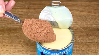 🍬Mix condensed milk and cocoa!  You will be surprised!  Quick no-bake recipe!