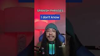 I don't know in Spanish / idk in Spanish #shorts
