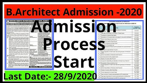 B. Architecture Admission -2020-21 Provisional KeyDates and Guide #suneiseacademy #acpc #acchitect