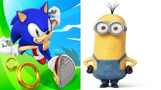 Sonic Dash vs Despicable Me Minion Rush Gameplay Fullscreen screenshot 5