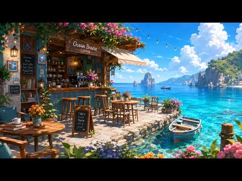 Ocean Breeze Café ☕🌊 Summer Lofi Beats for Study, Focus & Relaxation | 4K