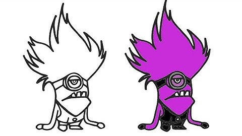 How to draw scary minion step by step