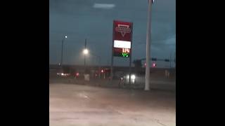 A gas station sign exploded in Abilene on Sunday