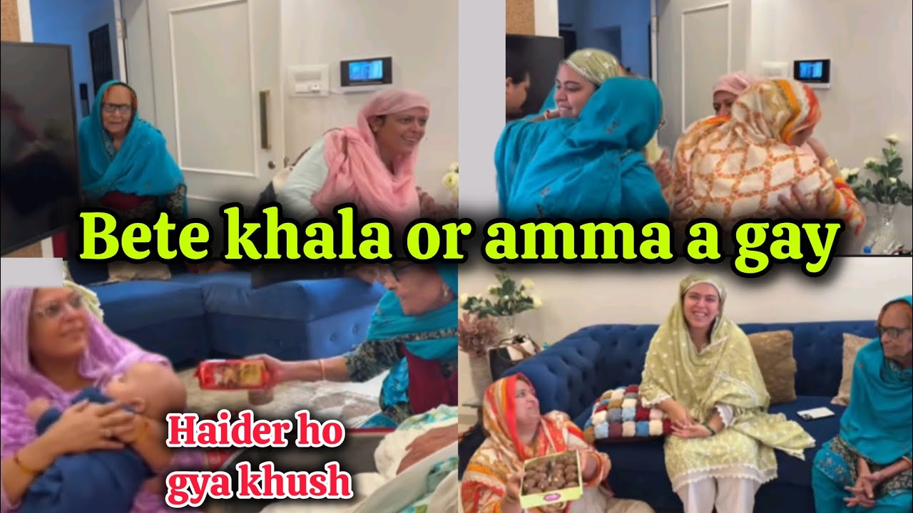  Finally Bete khala or Amma a gay Mumbai 😀😀 Moudaha se aye sabhi ke liye special gift 🎁 Saba ka jaha
