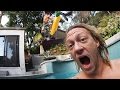 ALMOST MISSED THE POOL! Jumping off my roof with a Pro Free Runner