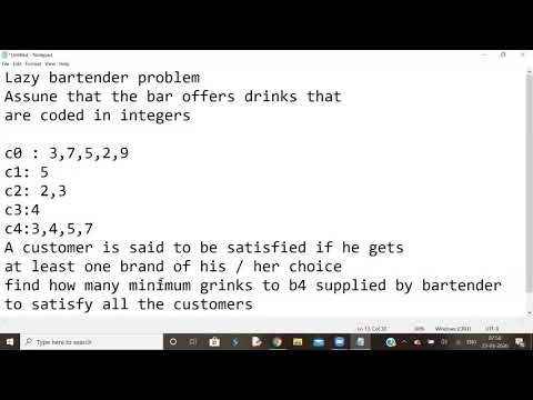 NEC Programming Practice Session - Bar Tender Problem #CodeClass #CoronaLockdown #Coding