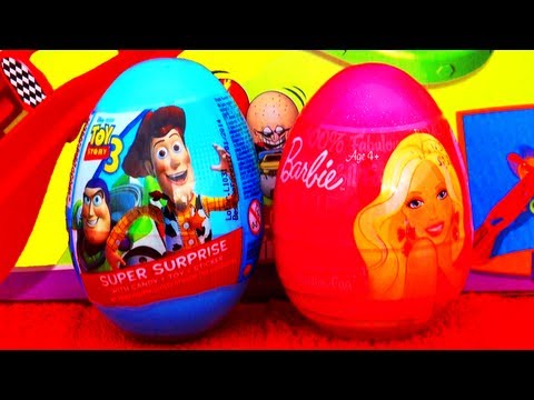 Robot Saves Buzz Lightyear Surprise Eggs Unboxing Stop Motion Toy Story Barbie Disney Pixar Toys