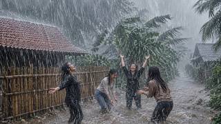 Relentless Monsoon Storm in a Remote Village 🌧️ | Relax, Unwind & Fall Asleep Fast