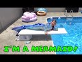 Mermaid In The Pool! Fin Fun Mermaid Tail