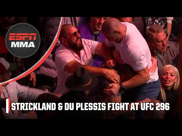 UFC fighters Sean Strickland, Dricus Du Plessis have all-out brawl